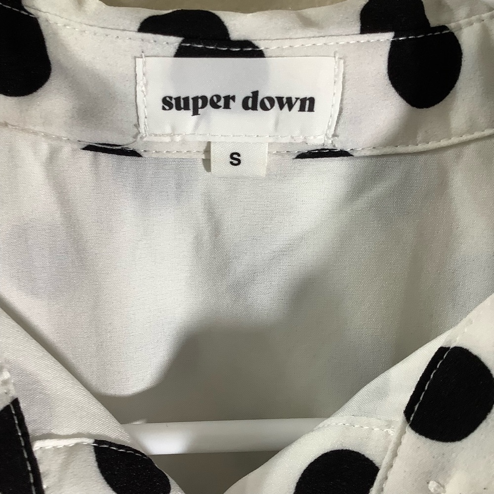 Superdown Paula Polka Dot Button Up Mini Dress - image 5